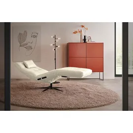 KAWOLA Relaxliege LETICIA Leder 0 x 0 x 0 cm Weiß mit Nackenkissen
