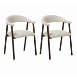 Livetastic Armlehnstuhl-Set Suki Walnuss, Elfenbein, Metall, Textil, 55x82x55 cm, Esszimmer, Stühle, Esszimmerstühle, Esszimmerstühle-Set
