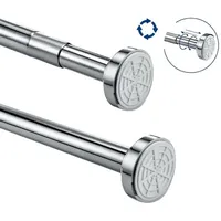 BAYLI Duschvorhangstange 60 cm silber