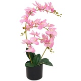 vidaXL Künstliche Orchidee mit Topf 65 cm Rosa