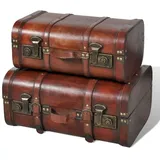vidaXL Dekokoffer aus Holz 2 Stk. Retro-Stil Braun