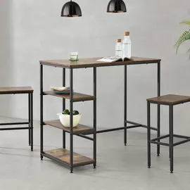 [en.casa] Bartisch Växjö 100 x 109 x 60 cm Dunkelbraun