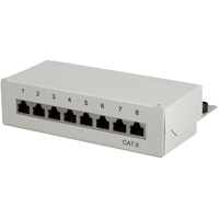 Logilink NP0016A 8 Port Netzwerk-Patchbox CAT 6 1 HE