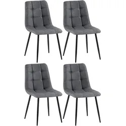 CLP 4er Set Esszimmerstuhl Tilde dunkelgrau/Stoff