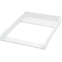 Woltu Wickelaufsatz für Kommode, Wickelbrett 60 x 10 x 80 cm passend für Tiefe 46,5–50 cm, Aufsatz mit 2 Kippschützen, aus MDF, Weiß