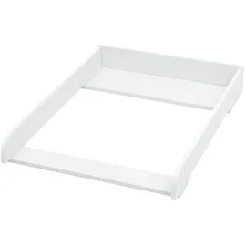 Woltu Wickelaufsatz für Kommode, Wickelbrett 60 x 10 x 80 cm passend für Tiefe 46,5–50 cm, Aufsatz mit 2 Kippschützen, aus MDF, Weiß