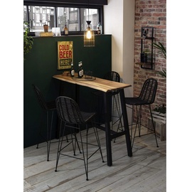SIT Möbel Rattan Barhocker Metall/Rattan antikschwarz - Antikschwarz
