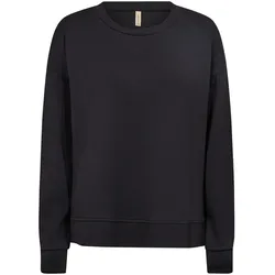 Sweatshirt SOYACONCEPT "SC-BANU 164", Damen, Gr. M, schwarz, Sweatware, Obermaterial: 48% Modal, 48% Polyester, 4% Elasthan, unifarben, modisch, regular fit normal, Rundhals, Langarm Rippbündchen, Sweatshirts, aus glatter Modal Qualität für ein angenehmes Tragegefühl