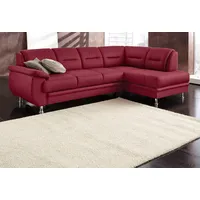 sit&more Ecksofa SIT & MORE "Mailand L-Form, B: 250 cm", rot (karminrot), B:250cm H:85cm T:164cm, Luxus-Kunstleder;Kunstleder Softlux;NaturLEDER (echtes Rindleder)/Korpus passendes Kunstleder Softlux;Luxus-Microfaser Altara Nubuck (100% Polyester), Sofas, Ecksofa, 