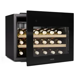 Klarstein Rhone 28 Uno Weinkühlschrank - 28 Flaschen, 1 Zone, 5-20 °C, LED-Steuerung, Push-to-Open-Tür, UV-Schutz, Leiser Betrieb, Schwarz