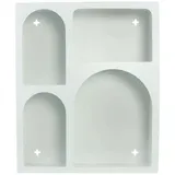 Dekoleidenschaft Metall, weiß, "Mediterran" 40x48 cm, Hänge Regal 4 Fächer Wohnzimmer Bad