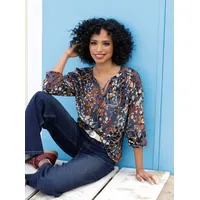Heine Druckbluse in dunkelblau-schwarz-bedruckt | Gr.: 40