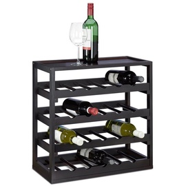 Relaxdays 10020333 Weinregal Bodenweinregal 20 Flasche(n) Holz Schwarz