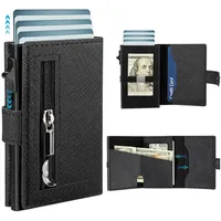 OYLCDI Geldbörse Geldbörse Herren Slim Wallet RFID Blocking Kohlefaserleder (Portmonee Herren mit 11 Kartenetui, Ausweisfenster, Geldscheinklammer, Minimalistischer Geldbeutel Herren,Geldbörse Herren mit RFID Schutz, Portmonee Portemonnaie Herren klein, Slim Wallet mit Münzfach, Mini Geldbörse Herren&Damen, Kreditkartenetui Kartenetui-Geldbeutel) schwarz