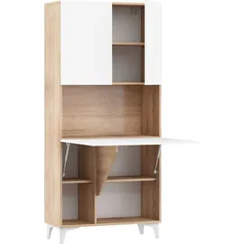 BIM Furniture Klappbare Megan 1 Regale Haushaltsbüro Computertisch Sonoma Eiche / Weiß