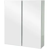 Mendler Spiegelschrank HWC-B19b, Badschrank Hängeschrank, 2 Regalböden hochglanz 70x60x16cm