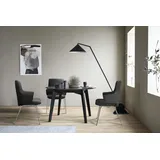 Polsterstuhl STRESSLESS "Laurel", schwarz (schwarz batick, chrom matt), B:58cm H:92cm T:59cm, Leder BATICK: BATICK ist ein leicht korrigiertes, durchgefärbtes und genarbtes Möbelleder, bei dem die meisten Unebenheiten und Spuren in der Regel entfernt wurden., Stühle, Polsterstuhl, Low Back mit Armlehne, Größe L, mit Beinen aus Stahl in Chrom matt