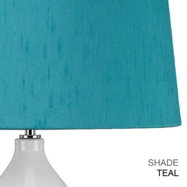 Elsteadlighting Elstead Lighting Isla Tischlampe E27 Poliertes Nickel, Weiß, Rot