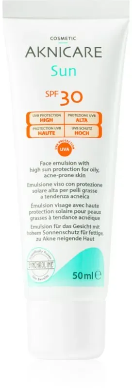 Synchroline Aknicare Sun Schutzcreme für fettige Haut mit Neigung zu Akne SPF 30 50 ml