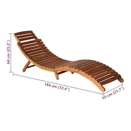 vidaXL Sonnenliege mit Tisch und Auflage Massivholz Akazie
