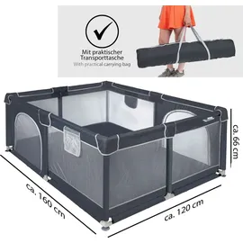 Onvaya ONVAYA® Laufgitter mit faltbarer Spielmatte und Insektenschutznetz | Laufstall für Babys 120 x 160 cm | Schutzgitter für Kinder | Rechteckiges K...
