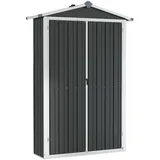 Gecheer Gerätehaus Lagerschuppen Ohne Boden Geräteschuppen Gartenhaus Geräteschrank Gartenschrank Schuppen Garten Gartengeräten Anthrazit 107,5x46x183cm Verzinkter Stahl