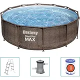 BESTWAY Steel Pro MAX Swimming Pool-Set Deluxe Series Rund 366x100 cm