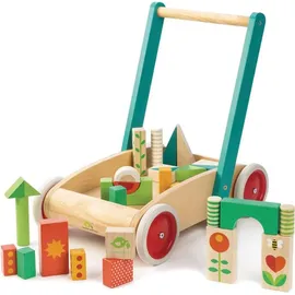 Tender Leaf Toys Lauflernwagen mit Klötzen