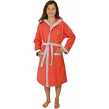 Wörner Kinderbademantel WÖRNER "Freedom" Gr. 128, rot (erdbeer), L:80cm, Baumwoll-Webfrottier, Hausmäntel, mit Stickerei, mit Taschen, maschinenwaschbar, trocknergeeignet