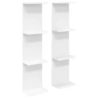 vidaXL Wandregal 2 pcs 25 x 15 x 100 cm Weiß