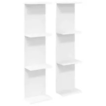 vidaXL Wandregal 2 pcs 25 x 15 x 100 cm Weiß