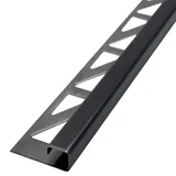 Dalsys Fliesenschiene 2,5m x 8mm, Eckprofil Quadratprofil Edelstahl, Schwarz gebürstet Fliesenprofil