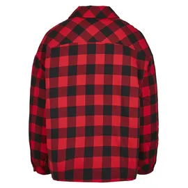 URBAN CLASSICS Ladies Flanell Padded Overshirt - schwarz,