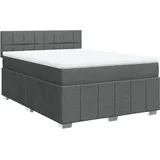 vidaXL Boxspringbett 140 x 200 cm Dunkelgrau