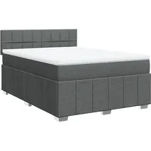 vidaXL Boxspringbett 140 x 200 cm Dunkelgrau