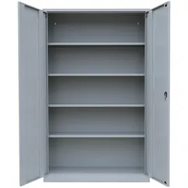 Lüllmann Flügeltürenschrank Aktenschrank 195 x 120 x 42,2 cm Grau/Rot