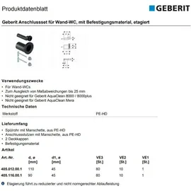 Geberit Wand-WC-Anschlussgarnitur etagiert