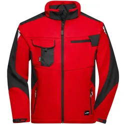 Softshelljacke "JN844" - M - rot/schwarz