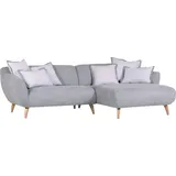 GUTMANN FACTORY Ecksofa - Mikrofaser - mit 6 Kissen in creme