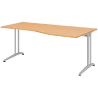 Bümö Schreibtisch Buche, Nachbildung,Buche, Rechteckig, 180x72x100 cm, FSC Mix,