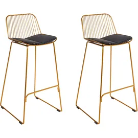 Beliani Barstuhl 2er Set 2er Set 2 x 2 x 2 cm Gold/Schwarz