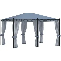 vidaXL Pavillon mit Mückennetze 3x4 m Anthrazit Stahl