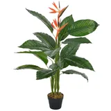 vidaXL Künstliche Pflanze Strelitzia mit Topf Rot 100 cm