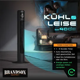 Brandson DC Turmventilator mit Fernbedienung Schwarz