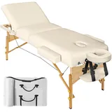 Tectake tectake® 3 Zonen Massageliege Somwang mit Holzgestell, 218 x 102 x 90 cm