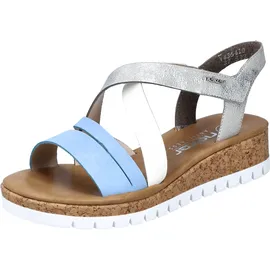 Rieker Keilsandaletten Damen Blau/Türkis/ Silber 40