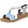 Rieker Keilsandaletten Damen Blau/Türkis/ Silber 40