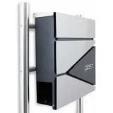 BITUXX Design Standbriefkasten 16766 Briefkastenanlage Graphit Edelstahl