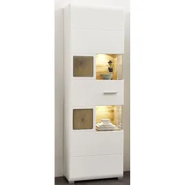 Innostyle Fun Plus Vitrine inkl. LED-Beleuchtung Holzwerkstoff/Eiche Altholz Weiß/Braun - Weiß