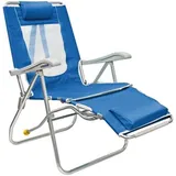 GCI Outdoor Legz Up Beach Lounger Strandstuhl, Heathered Royal